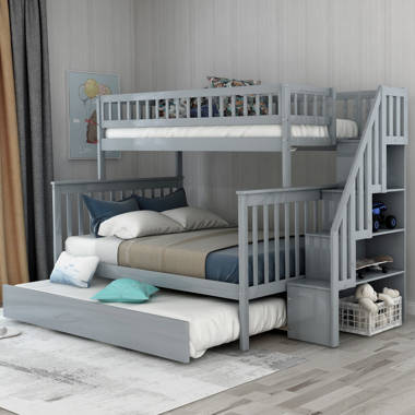 Shyann staircase full over full bunk bed with deals trundle